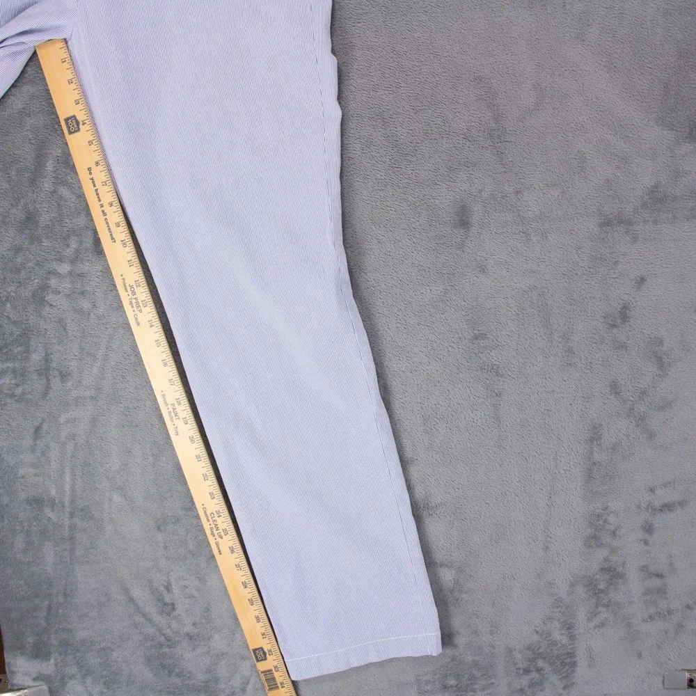 Polo Ralph Lauren Mens 36x34 Blue White Seersucker Stripe Classic Fit Pants